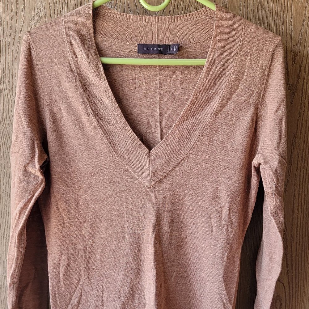 The Limited Merino Wool V-neck Sweater Size M